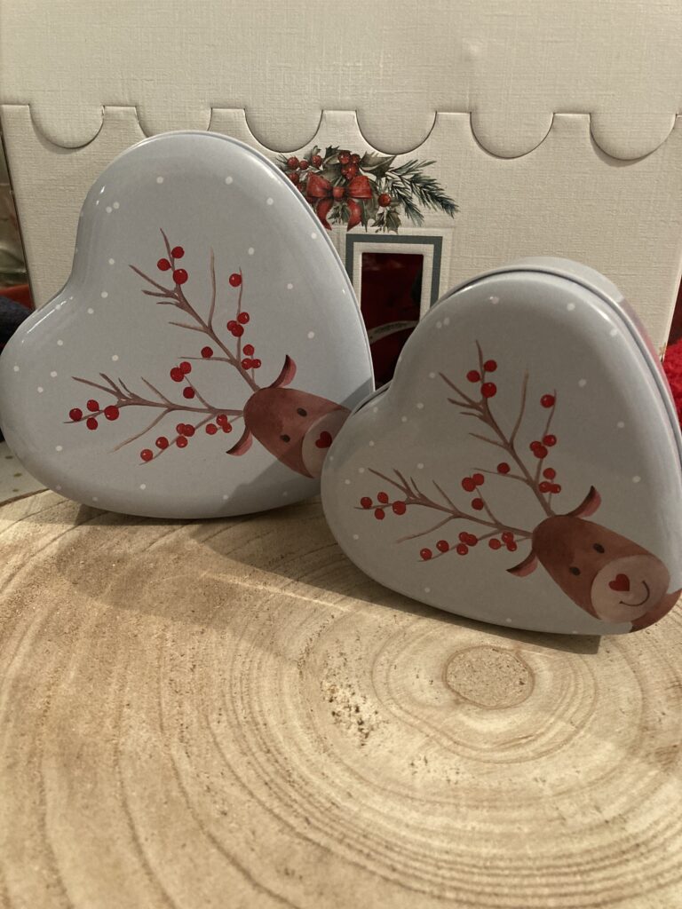 Blikken doosje hartje (2 stuks)