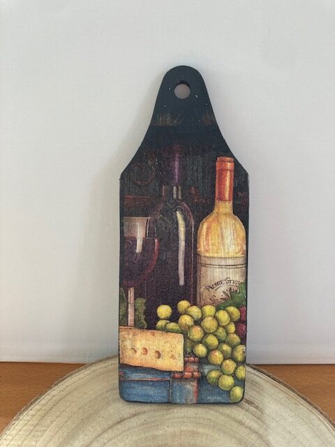 Houten snijplankje Decoupage 'Wijn'