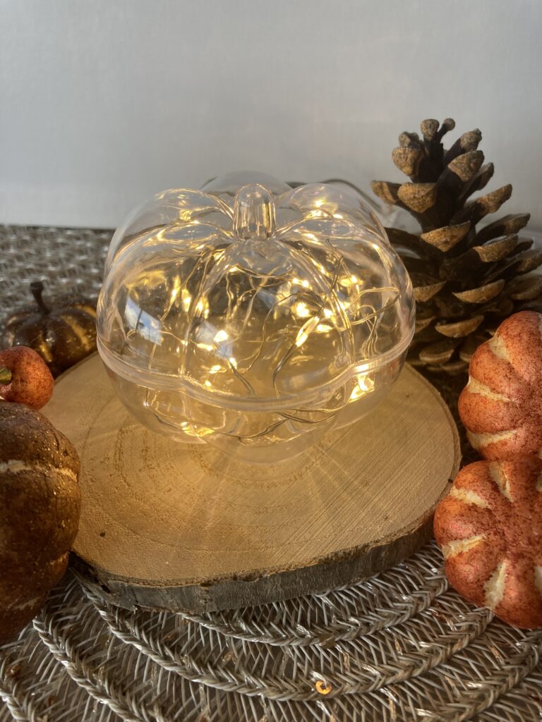 Plexi pompoen met lichtjes